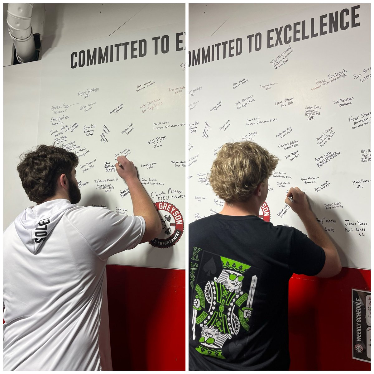 Coach Greyson (@coach_greyson) on Twitter photo Congrats to <a href="/dittenber_chase/">◆Chase Dittenber ◆</a> & <a href="/OwenTucker25/">Owen Tucker</a> signing the commitment board! 📝
Chase is going to play football 🏈 at South Dakota School of Mines & Owen is going to play golf ⛳️ at Odessa College.
We are so proud of you guys! Congrats to <a href="/dittenber_chase/">◆Chase Dittenber ◆</a> & <a href="/OwenTucker25/">Owen Tucker</a> signing the commitment board! 📝
Chase is going to play football 🏈 at South Dakota School of Mines & Owen is going to play golf ⛳️ at Odessa College.
We are so proud of you guys!