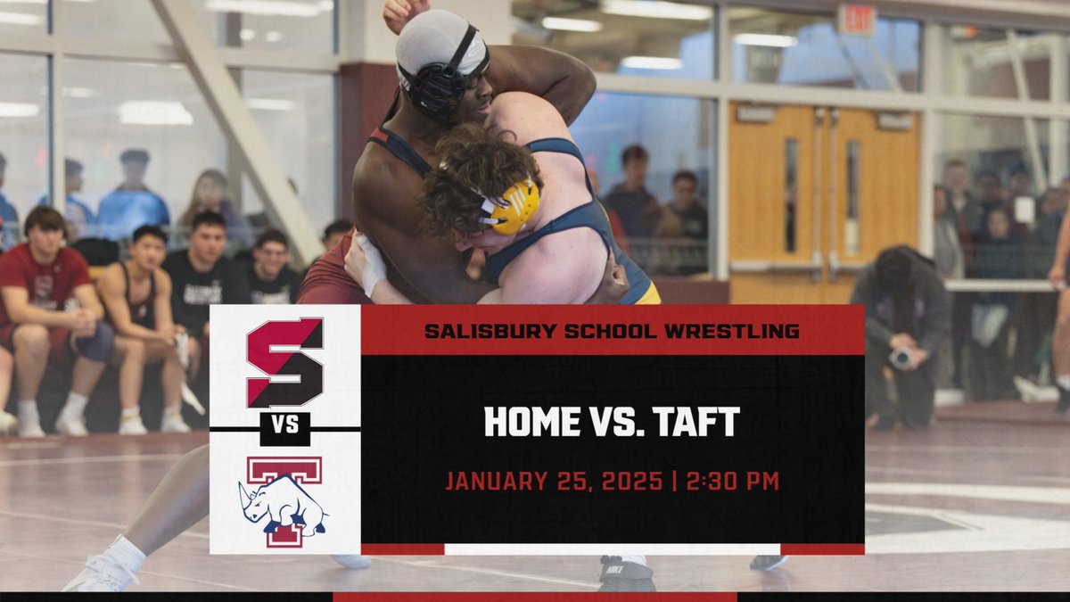Varsity Wrestling: <a href="/SarumWrestling/">Salisbury Wrestling</a> hosts Taft for a 2:30 p.m. match. #GoKnights