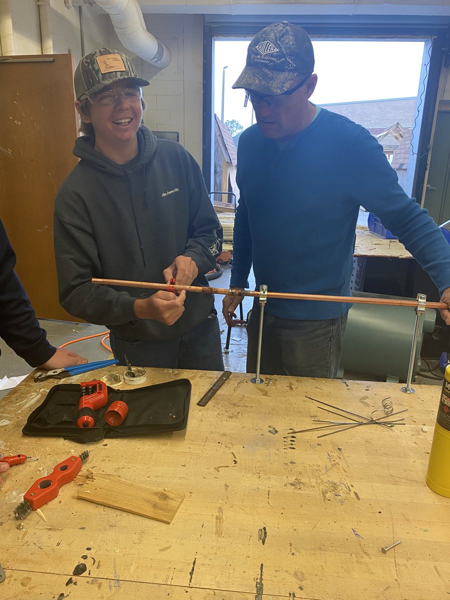 I enjoyed observing a nice lesson today in Mr. Reeves construction class.   He demonstrated pipe sweating and then allowed the students to work independently on the task.  #HandsOnExperience #AdvantageCudas #1Team1Mission