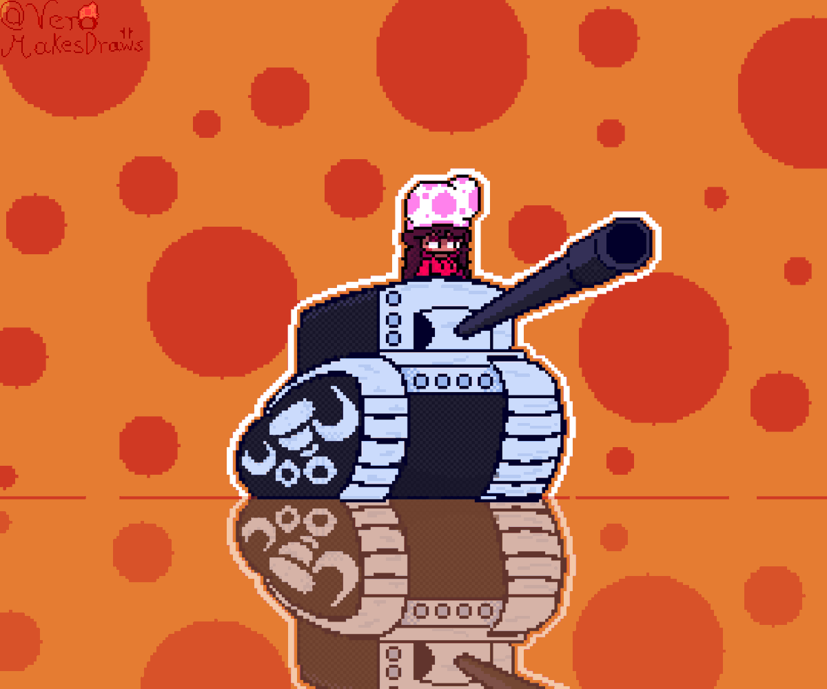 VeroMakesDraws's tweet photo. ¡Happy Pixel Day 2025!
This tank is pretty neat, don’t you think so?
🪖 ヘ( ̄ー ̄ヘ) 🪖
#pixelday2025 #pixelday #pixelart #newgrounds https://t.co/n617Ra84SQ