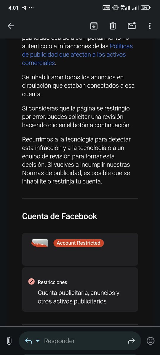 Fel01_'s tweet photo. @Santiag30702272 Hermano me pasó lo mismo, me creé una cuenta desde mi teléfono y me la bloquearon a la hora, con otra cuenta, creé un correo nuevo y la cuenta desde otro dispositivo y otro internet, y aún así me la bloquearon a los dos días de haberla creado #MetaResponde https://t.co/h2yN77Gc6x