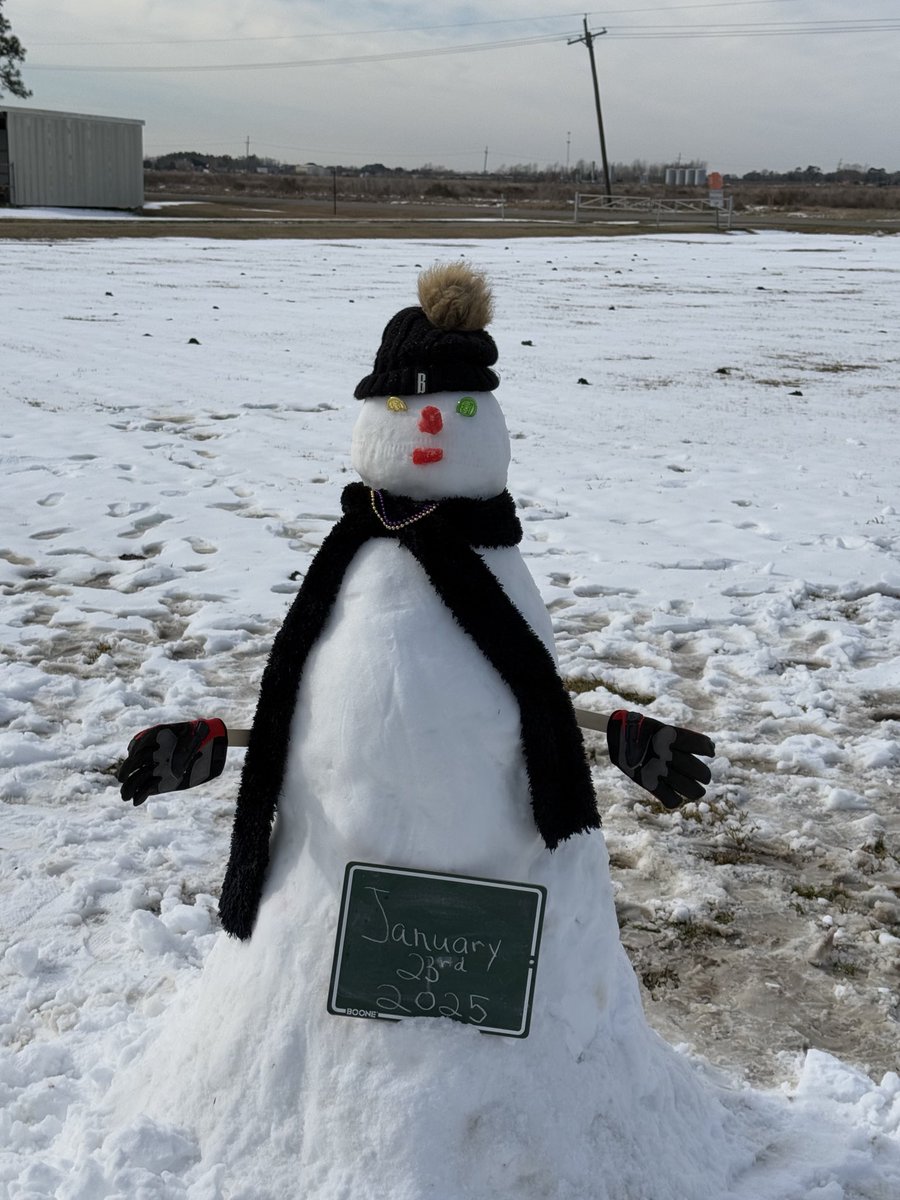 Gurjeet_AgSci's tweet photo. Making Snowman ⛄️ is totally fun with #RiceTeam. We are the witness of #snowfall (~5 inches) in Beaumont, Texas 🇺🇸 on 21 January 2025.
#snowintexas #WinterVibes #SnowMan https://t.co/COCDPhY4BF