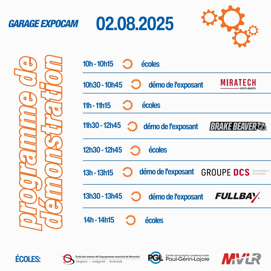 Découvrez les dernières nouveautés de l'agenda de Garage Expocam ! N'oubliez pas de vous inscrire si vous ne l'avez pas encore fait, pour assister à des démonstrations en direct et apprendre des experts de l'industrie.

#expocamqc #camions #trucking #garage #demo