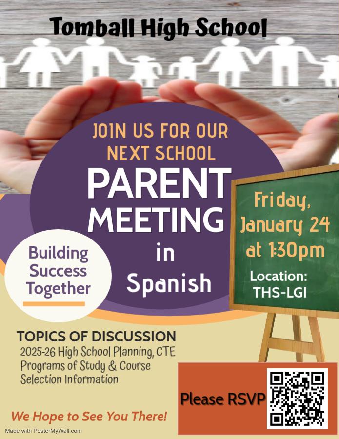 NizherDiazVela's tweet photo. @TomballISD parents, I hope to see you tomorrow at 1:30pm @TISDTHS to learn more about course selection, clarify doubts and/or questions you may have regarding this process. The meeting will be entirely in Spanish. #CourseSelection #FineArts #CTE https://t.co/5TwmLACCgg