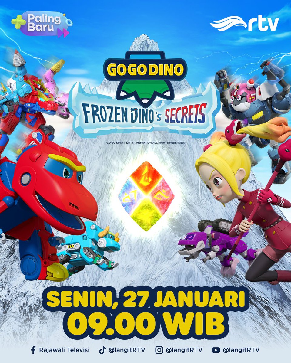 langitRTV's tweet photo. Keinginan membangun Frozen Dino malah mengancam para dinosaurus. Seperti apa kisahnya?
Jangan lupa saksikan ๐๐ ๐๐ ๐๐๐๐ : ๐
๐ซ๐จ๐ณ๐๐ง ๐๐ข๐ง๐จโ๐ฌ ๐๐๐๐ซ๐๐ญ๐ฌ Senin, 27 Januari pkl. 09.00 WIB di RTV Makin Cakep
#RTVDigital #GoGoDinoRTV #gogodino https://t.co/QcFa0IR3gD