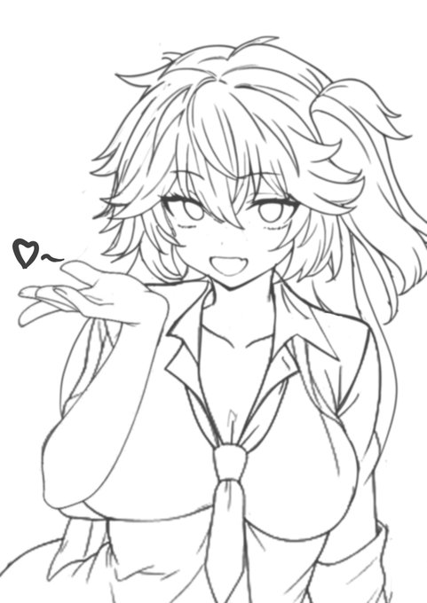 線画と仮塗りと完成品 