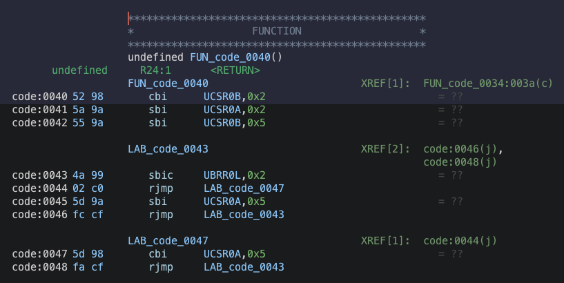 mytechnotalent's tweet image. When #ReverseEngineering #firmware, it is good to be able to follow both the #Assembler and #Decompile view in #Ghidra as each can give pieces of what is going on in addition to the algorithm.