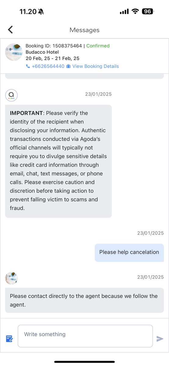 mendleyy's tweet photo. @agodaindonesia min tolong dong proses request free cancelation hotel sayaaaa
Uda try call cs indo tapi ga masuk2, email juga ga ngerti balasannya tunggu pihak property tapi orang hotel bilang minta ke agent

Pusing saya dioper oper https://t.co/Ypj2Lc1Rbg
