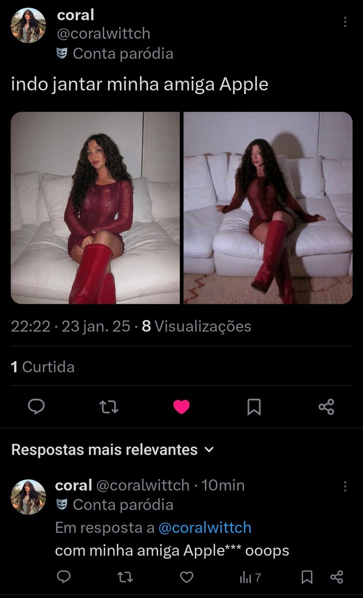 mirrorcaste's tweet photo. ERRO DO CORRETOR ⁉️

É, galera, parece que nossa amiga Apple não levou um bolo não. E pelo que tudo indica a noite da loira com Coral Witch vai render, já que a bruxinha do mar pareceu bem interessada nessa janta 🤭🤭 https://t.co/Bi5675SJkb