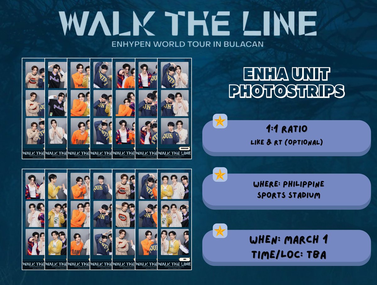 nishirikikun's tweet photo. ENHA UNIT PHOTOSTRIPS FREEBIE   
by: nishirikikun &amp; @MiaENHA
☆ please read the instruction on the pic  
☆ limited qty   ☆ like &amp; rt to spread

#ENHYPEN #EN_WORLDTOUR_WALKTHELINE #WALKTHELINE_IN_BULACAN

@ENHYPEN_members
@ENHYPEN https://t.co/IWA2rc7Ggp