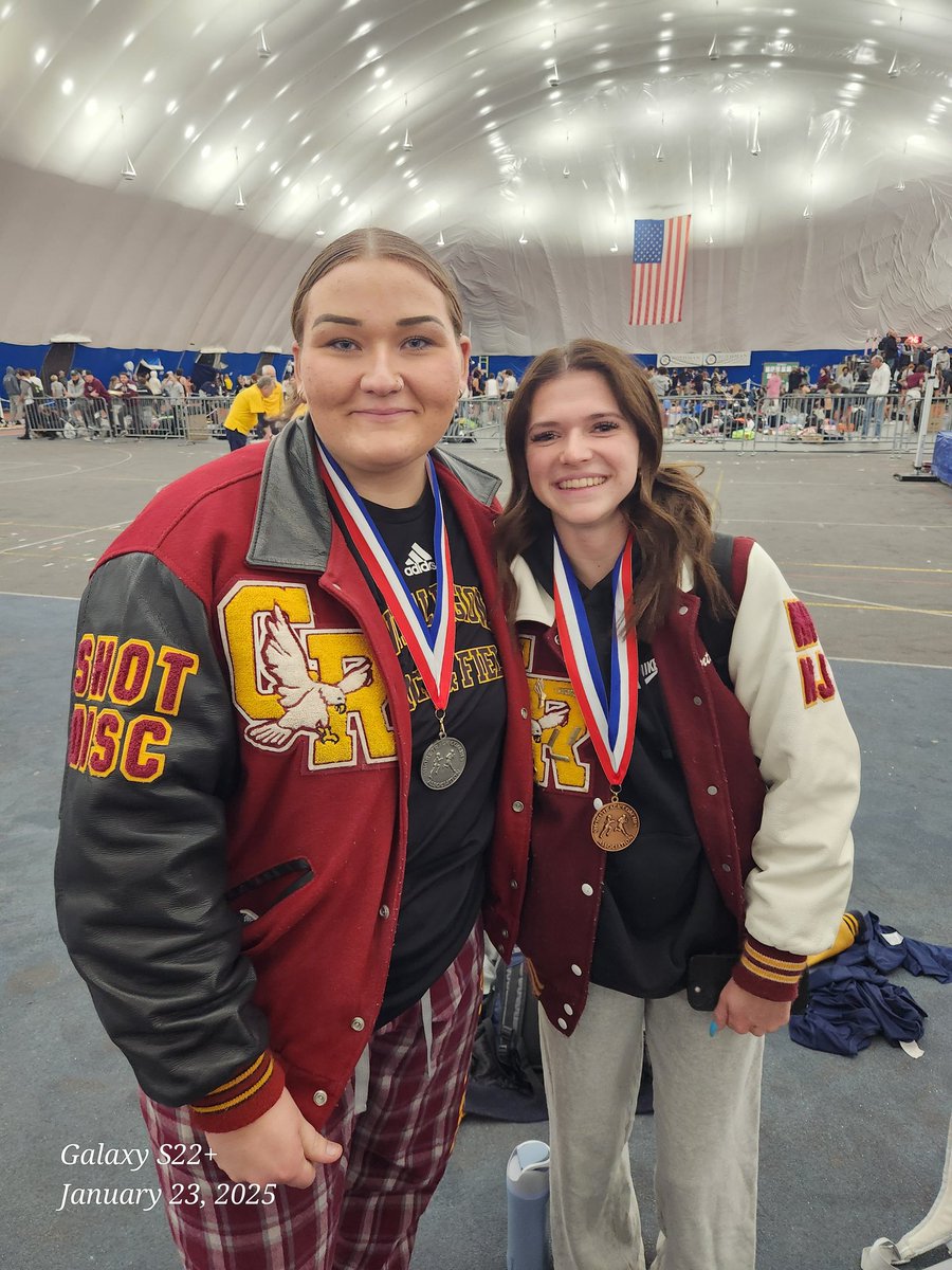 Congratulations to our place winners at the Ocean County Championships: Alana Napolitano finished 2nd with an indoor shot put and a  school record of 39'6.5".  And Samantha Boyle finishing 5th in the 55 hurdles.