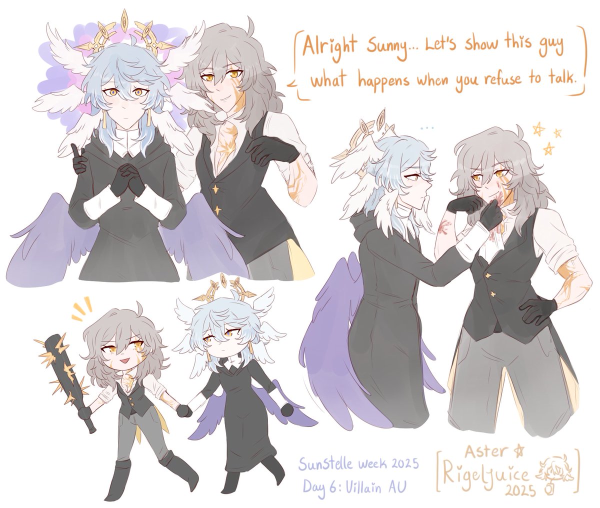 SunStelle Week 2025 Day 6: Villain AU ✨

They're getting into a little (a lot) of trouble 😈

#sunstelleweek2025 #sunstelle