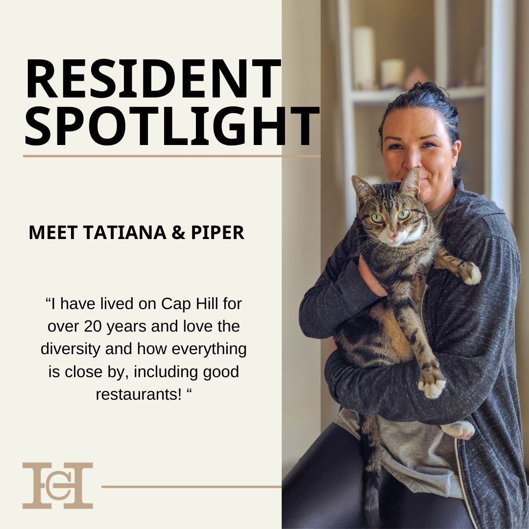 capitolhilltop's tweet photo. Meet one of our wonderful Capitol Hilltop residents! A true advocate for animals, Tatiana works as a receptionist at a cat clinic and has called Capitol Hill home for over 20 years. https://t.co/93w1v94RWQ