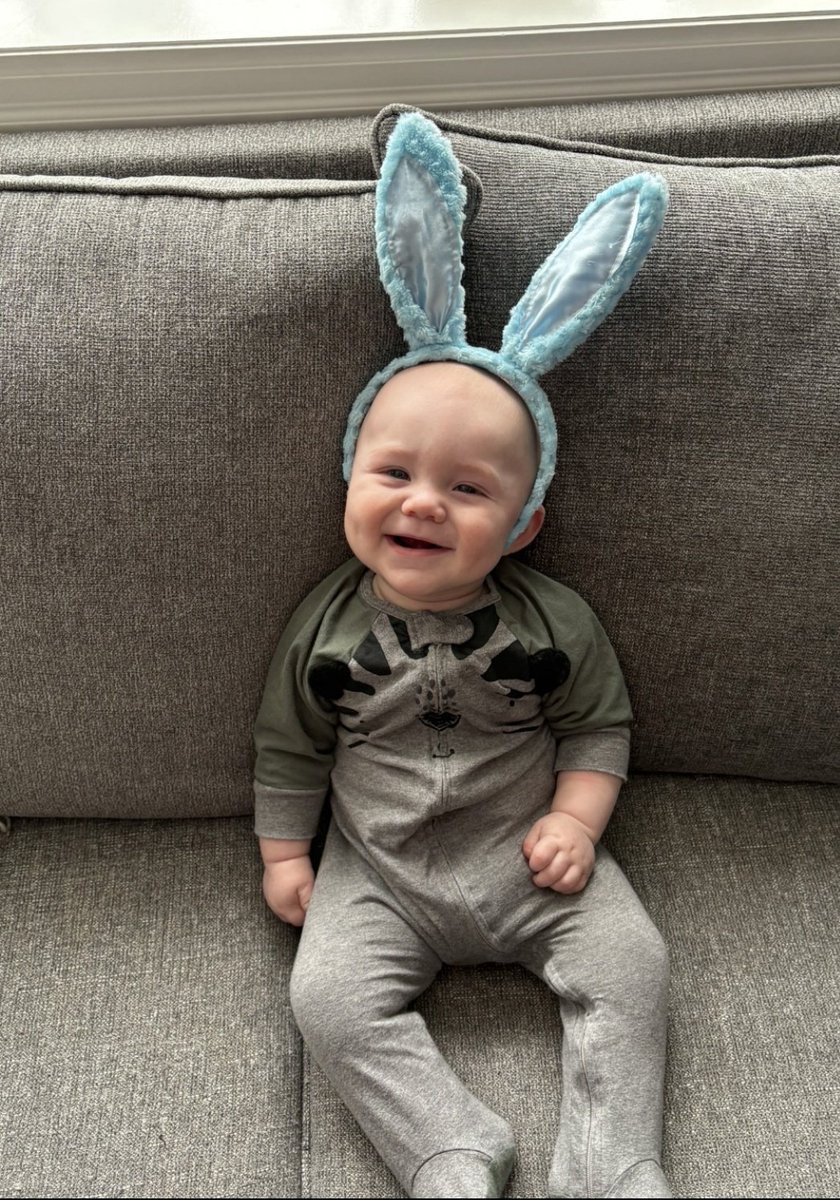 My grandson Grayson is getting ready for Easter. Please give him a like or a retweet. ✅️🐰