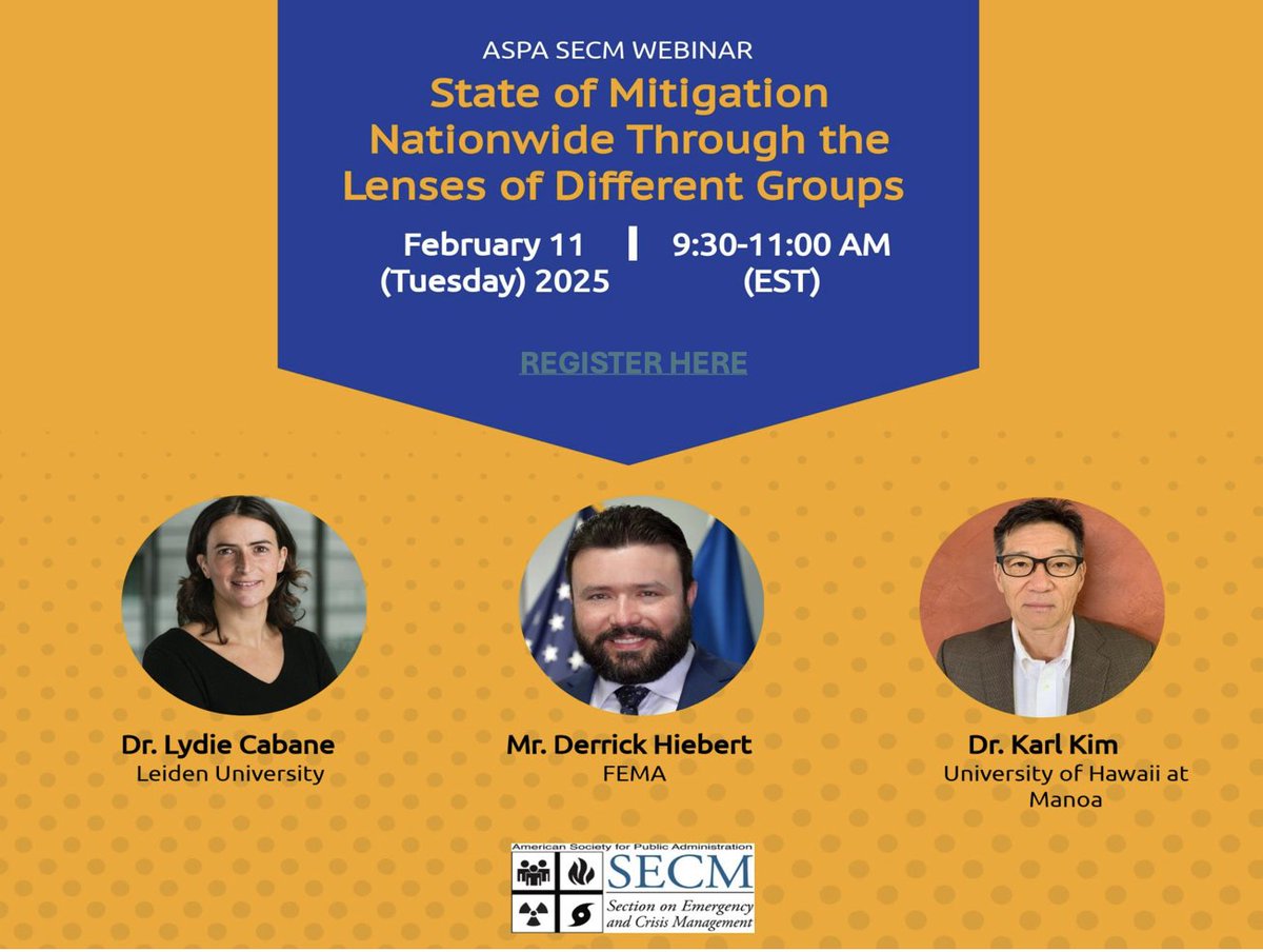 SECM (@secmataspa) on Twitter photo Join us for our next webinar: State of Mitigation: Nationwide through the lense of different groups. Registration required: forms.gle/4aYcKPFUb656dY… Join us for our next webinar: State of Mitigation: Nationwide through the lense of different groups. Registration required: forms.gle/4aYcKPFUb656dY…