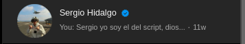 3Jeissonwee's tweet photo. @Supersonicos_A Hey muchachos ya que no puedo escribirles al interno, quiero decirles que soy yo el que les di la idea de la automatizacion del script para la recopilacion de metricas de vuelvo... Pero no se por donde escribirles, le escribi a sergio pero no obtuve respuesta chicos :( https://t.co/UEBe5dfvz1