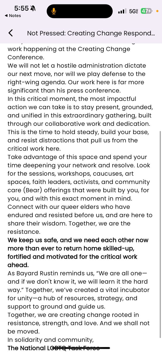 The National LGBTQ Task Force responds to President Trump’s planned visit to Las Vegas during the Creating Change conference: