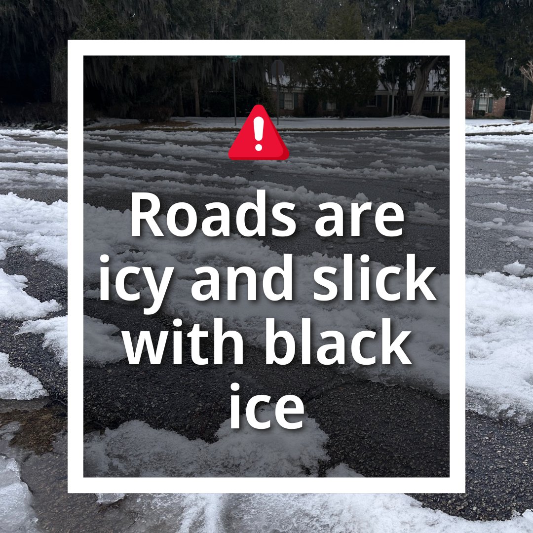 Roads are still icy, and black ice is nearly invisible. Avoid driving unless absolutely necessary to protect yourself and others.
