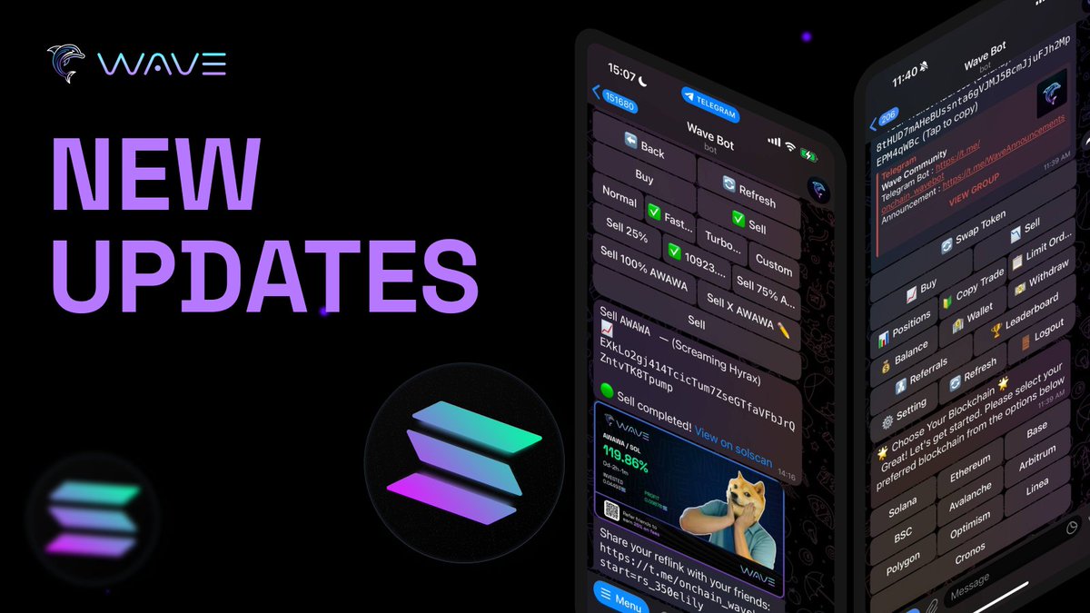 🌊 WaveBot Weekly Update is Here! 📈
→ Here’s what we achieved this week:

✅ Optimized the bot experience for smoother Refresh and Settings
✅ Optimized Buy &amp; Sell Transaction security
✅ Actively working on enhancing Holdings for a better user experience

🚀 We're gearing up