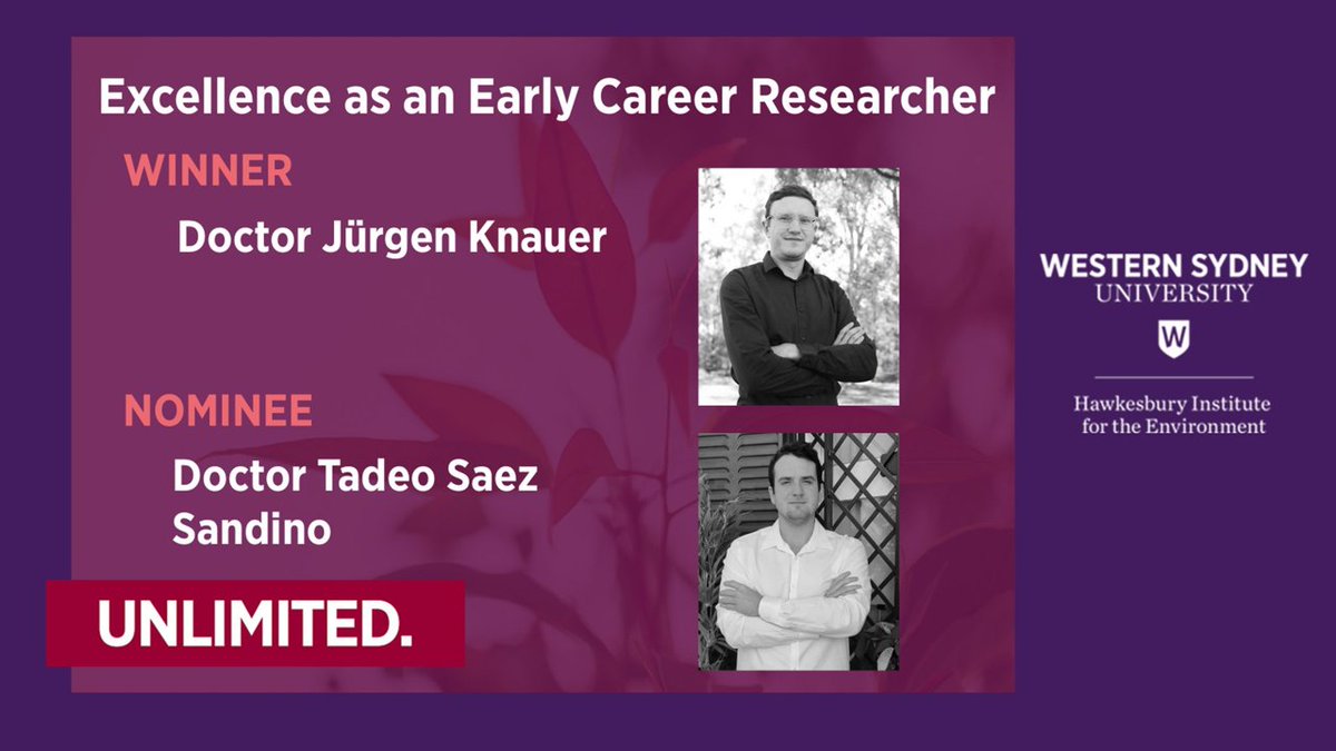 Congratulations to our Early Career Researchers Doctor Jurgen Knauer and Doctor Tadeo Saez Sandino - recognised in the 2024 <a href="/WestSydU/">westsydu</a> Excellence Awards. westernsydney.edu.au/excellence_awa…