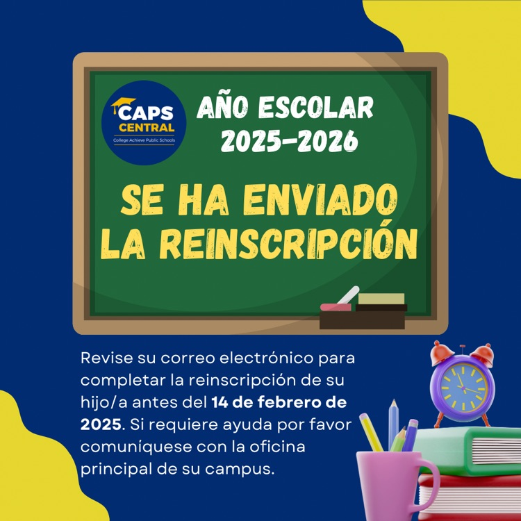 Re-enrollment is finally here! 🎉 Fill out your child’s re-enrollment by February 14, 2025 to secure their spot for the upcoming 2025-2026 school year; the sooner, the better! ✅✨ Please contact your campus’ Main Office 📞 if you need assistance filling yours out! 📝