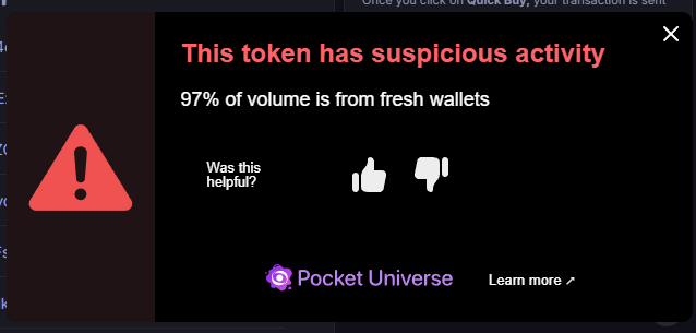 Adam Hollander (@hollanderadam) on Twitter photo Aped without research into a token someone shared with me.
Then a few minutes later I saw this popup from <a href="/PocketUniverseZ/">Pocket Universe 🟣</a>.
I immediately exited (up 50%) and then the token proceeded to die in front of my eyes lol
Thank you Pocket Universe 🫡 Aped without research into a token someone shared with me.
Then a few minutes later I saw this popup from <a href="/PocketUniverseZ/">Pocket Universe 🟣</a>.
I immediately exited (up 50%) and then the token proceeded to die in front of my eyes lol
Thank you Pocket Universe 🫡