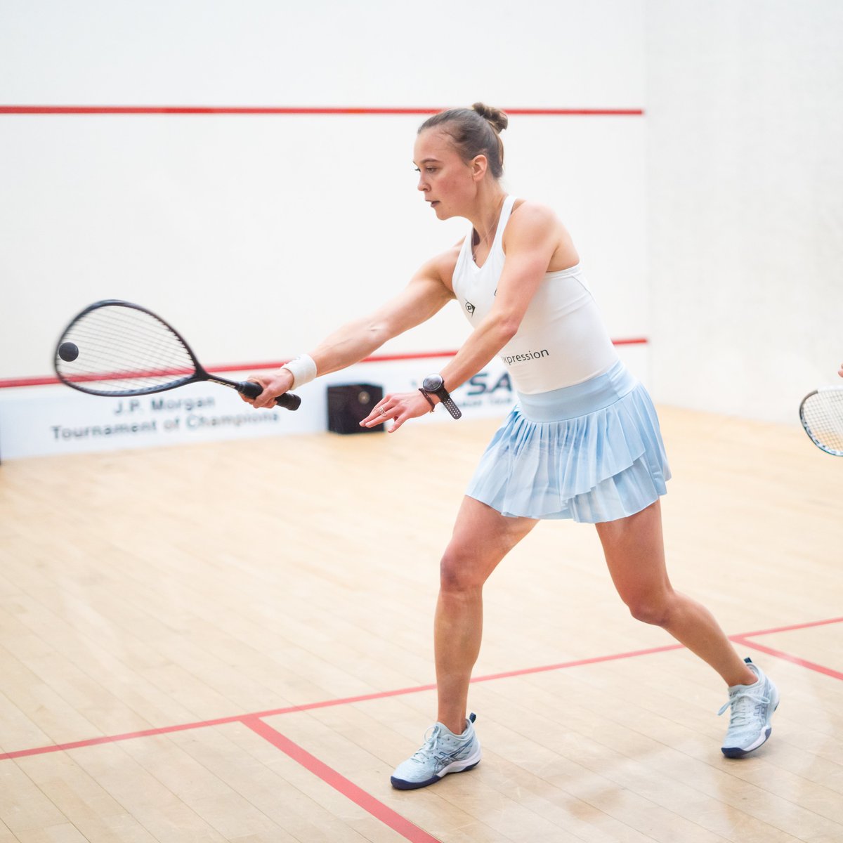 PSASquashTour's tweet photo. Result: J.P. Morgan @ToCSquash 2025 Women's RD1 

🇧🇪 [5] @TinneGilis beats Hana Ramadan 🇪🇬
3-1: 11-4, 7-11, 11-6, 11-4 (38m)

#TOCSquash https://t.co/PBp7HBQcth