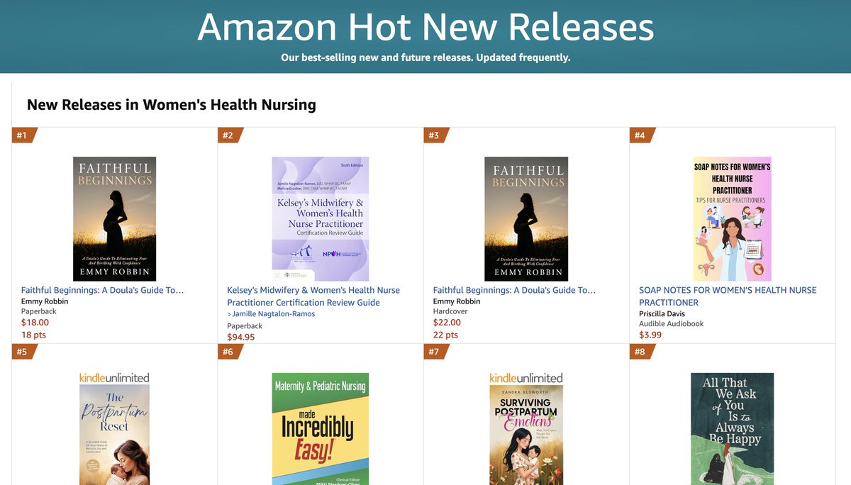 EmmyRobbinDoula's tweet image. My book is number 1 hot new release and a BEST SELLER!!!! Get your copy today!
amazon.com/Faithful-Begin…