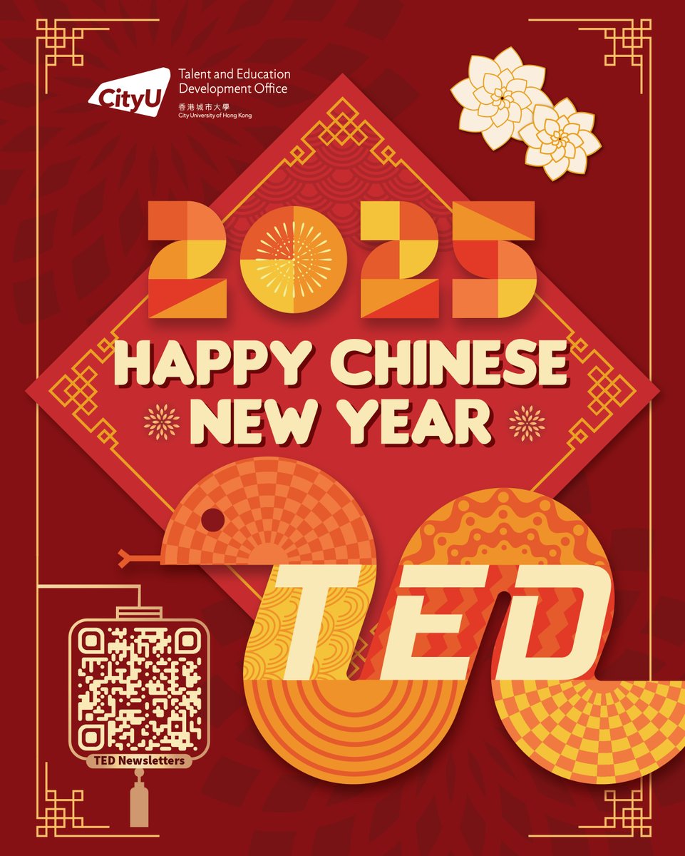 CityuTiger's tweet photo. 🎉Happy Chinese New Year 2025! 🎆🐍May the Year of the Snake be filled with good luck and enduring success. 🧧🚀

#CityU #CityUHK #TED #ChineseNewYear #2025 https://t.co/Un7RAarxgi