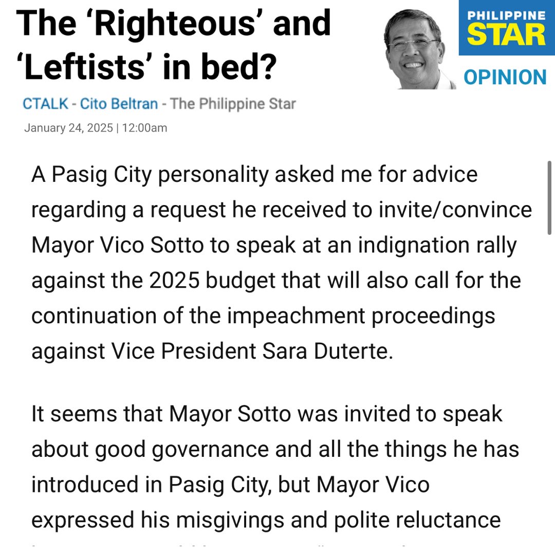 Read my full column on the website of the Philippine Star by clicking on this link: beltran.news/PhilStar2025-0…
#citobeltran #c-talk #Ctalk #PhilStar #Philippinestar