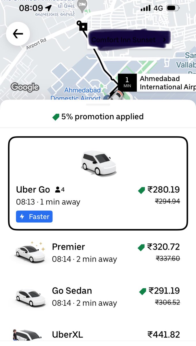 ThePulpDoc's tweet image. Wow @Uber_Support @Uber @Uber_India that’s quite a surge for a km drive in Ahmedabad