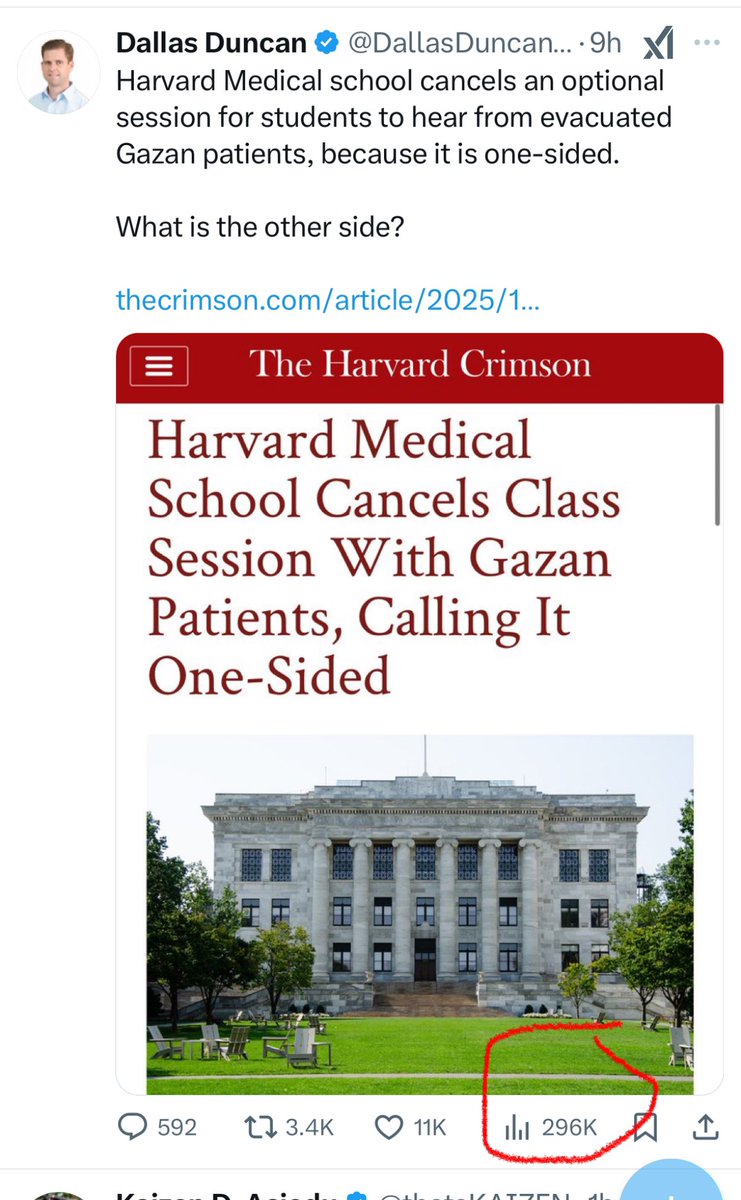 tonetalks's tweet photo. This country really does not grasp Black politics and largely places it in the corner politically. When Harvard actually retracted a paper for “editorial failure” that attacked grassroots Black politics via #ados, myself, and @BreakingBrown we got 21k views. But @DallasDuncanMD post on a cancelled Gaza class there’s around 300k views showing interest. 
“Harvard Kennedy School Misinformation Review Retracts Article, Admitting Editorial 'Failure'”
https://t.co/FlA1uyb9vP
