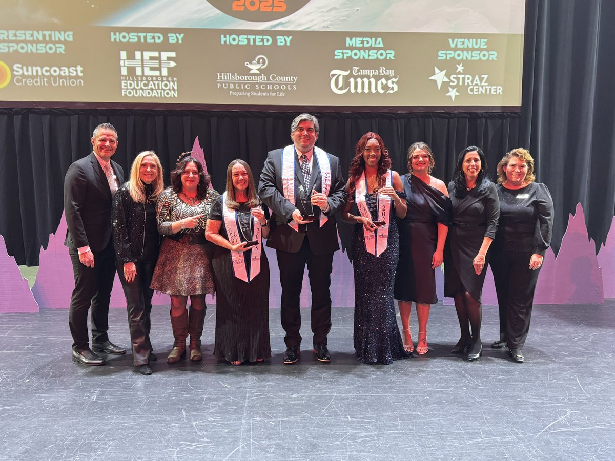 HillsboroughSch's tweet photo. @Hillsedufnd @VanAyresHCPS @NadiaCombsFL @TheFHSPatriots @APLetoHigh Congratulations to our 2025 Excellence in Education Awards winners! 🎉⭐️🚀 

#EIE2025 | @Hillsedufnd https://t.co/4KSJCTuGsP