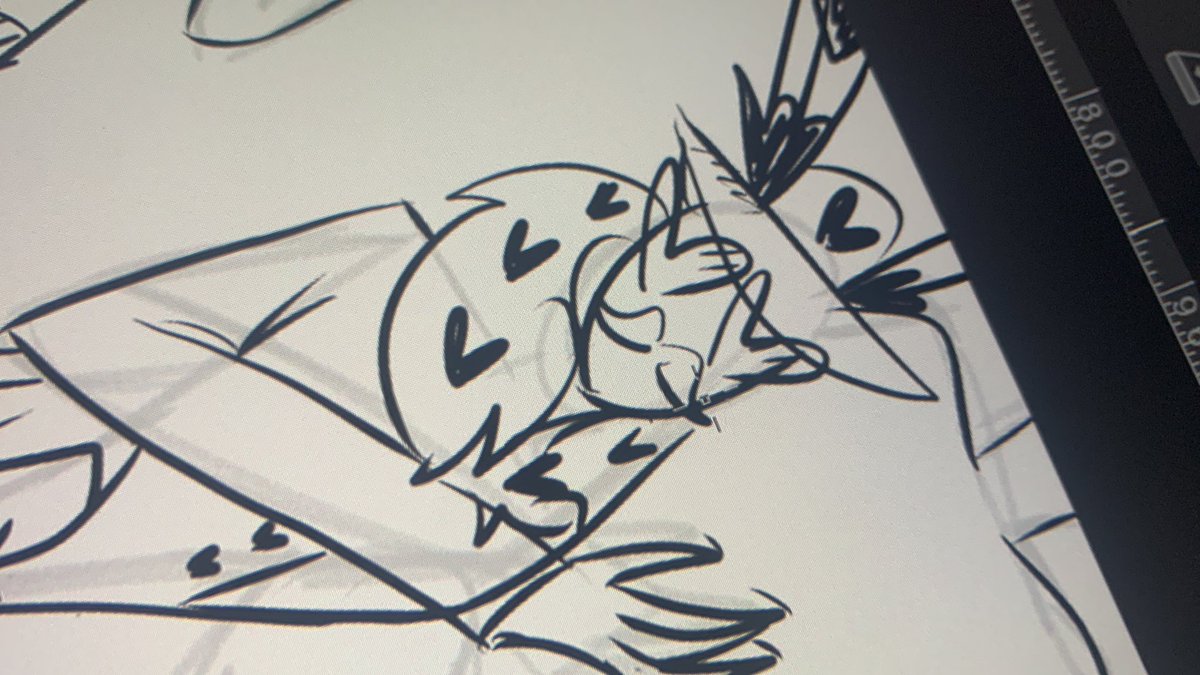 PopTartsGone's tweet photo. I’m doodling and like - the urge to put a mustache, on Val and I lost it 🤣 obviously I have to share before I dip 

#HazbinHotelValentino #imded https://t.co/oSfWuirzEE