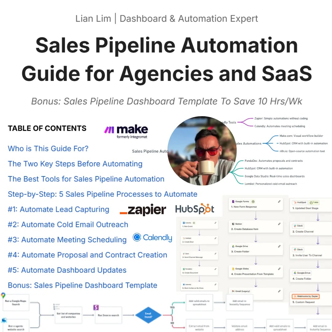 I’ve created a Sales Pipeline Automation Guide for Agencies and SaaS.

To help close deals faster and save 10+ hours a week.

Bonus: Sales Pipeline Dashboard Template.

Get them FREE.

RT+ Like &amp; Comment “sales” and I’ll DM it to you (must follow, 24hrs only).