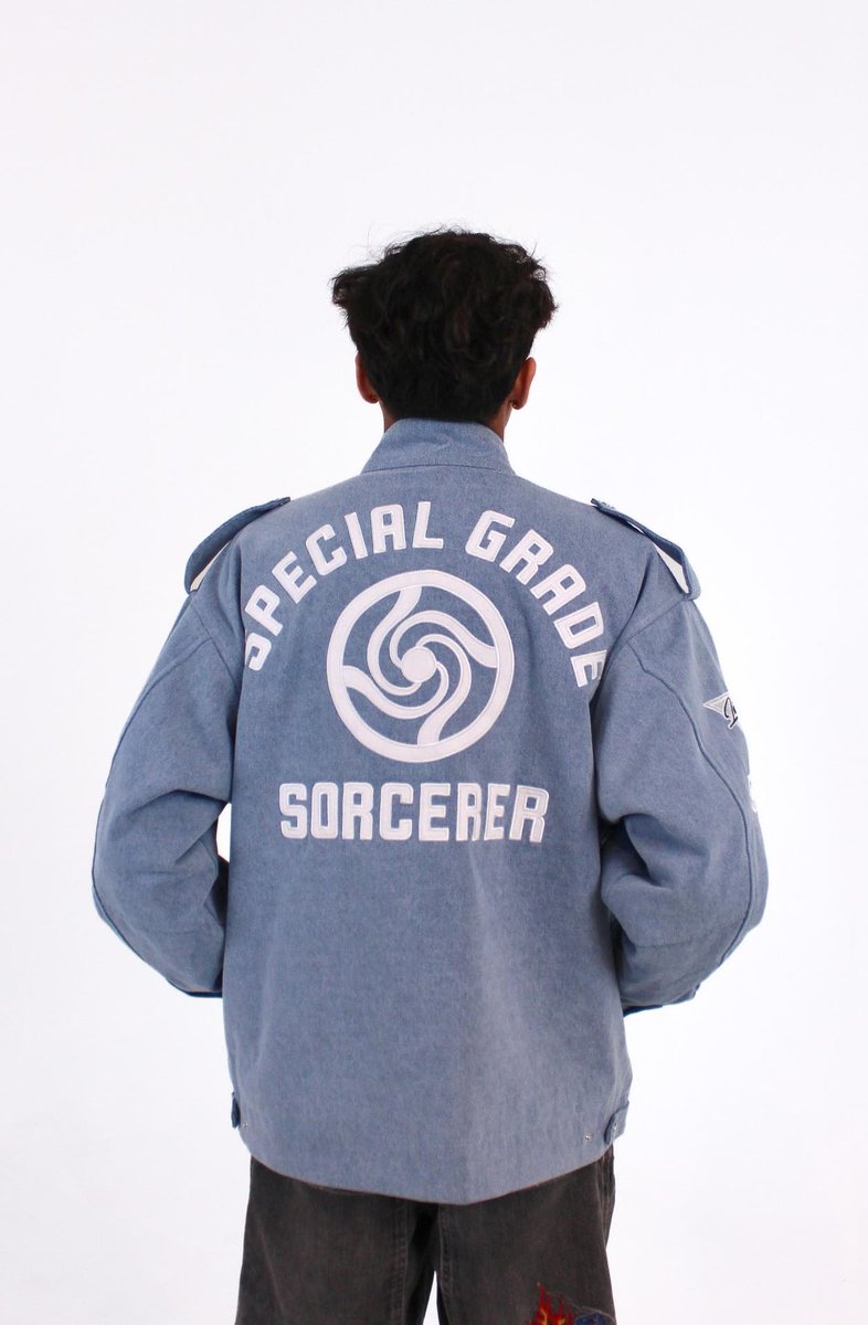 SparkTrendz's tweet photo. gojo lookalike contest in our new jacket starting tomorrow at 12PM PST!! https://t.co/QWdpLr98TQ