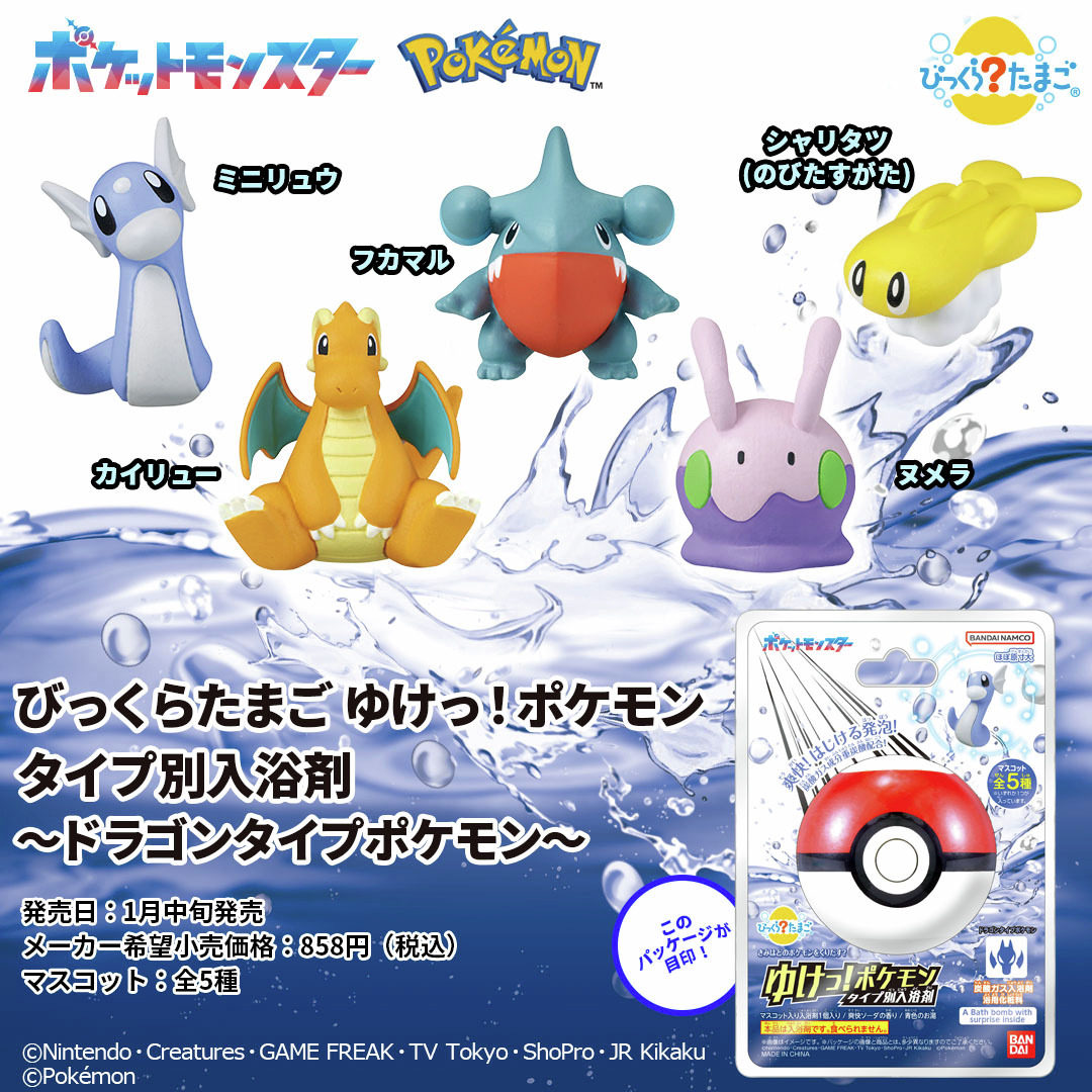 ポケモンタイプを選べる入浴剤に #ドラゴンタイプポケモン が登場