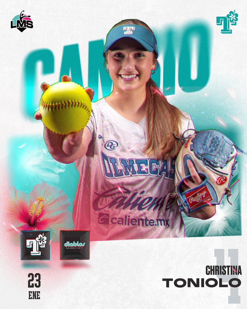 LasOlmecas's tweet photo. Cambio de pitcher por parte de nuestras Olmecas.

⬆️ Christina Toniolo 
⬇️ Ana Amalia Gonzalez

#SiempreOlmecas 🥎🌺 https://t.co/mwrgxlTocg