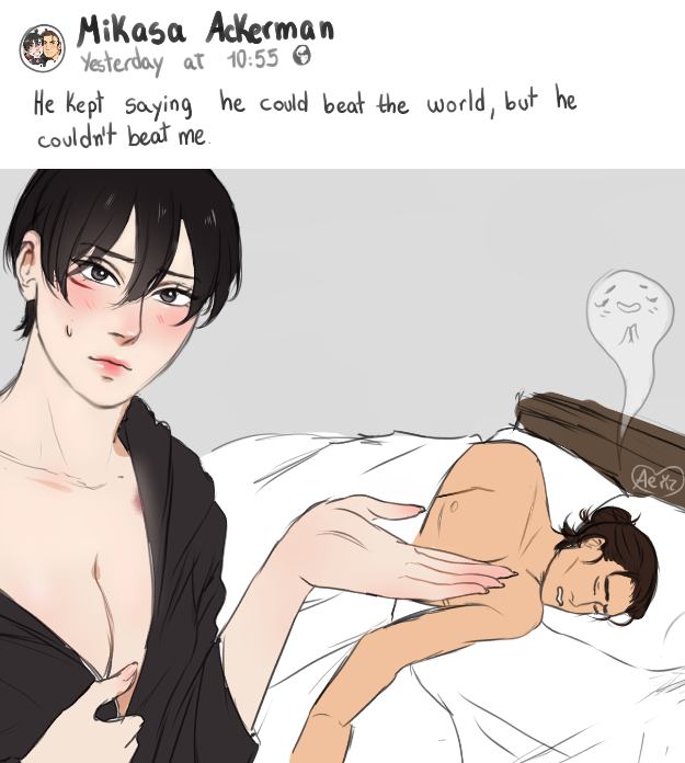 AerizWorld's tweet photo. That's how Mikasa ended Eren's rumbling, isn't it? or what was it like? 🤔 https://t.co/IyKQOMg5A2