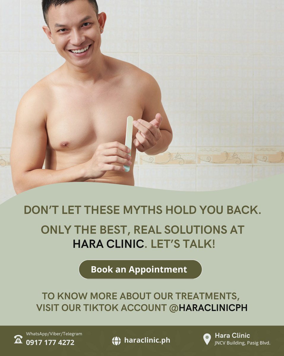 haraclinicph's tweet image. 𝗪𝗲 𝗴𝗼𝘁 𝘆𝗼𝘂!

📍Waze: Hara Clinic Ph
📱 +63 917 177 4272
🌐 haraclinic.ph

#HaraClinicPh #erectiledysfunctionsolution #erectiledysfunctiontreatment