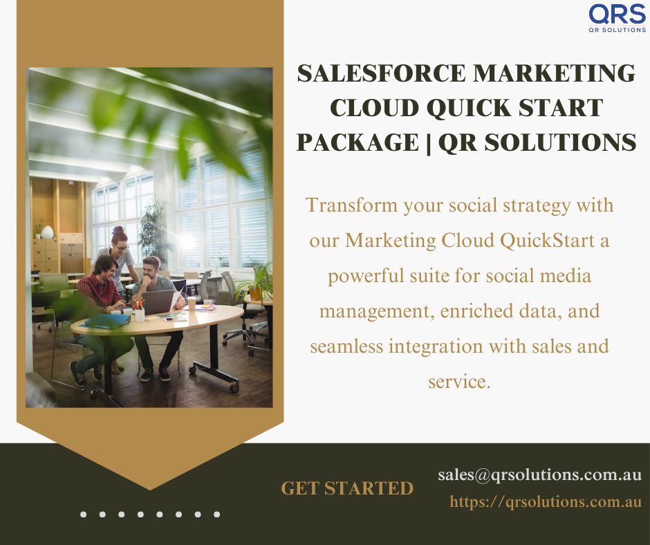QR_Solutions's tweet image. Transform your social strategy with our Marketing Cloud QuickStart a powerful suite for social media management, enriched data, and seamless integration with sales and service. Get Started ! qrsolutions.com.au/marketing-clou… #marketingcloudquickstartpack #salesforce #QRsolutions