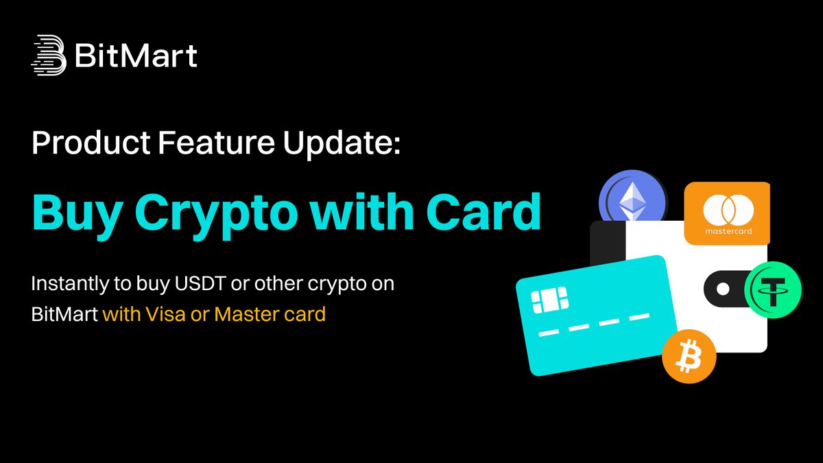 ✨ New Feature Alert: Buy Crypto with Your Card! 💳 🚀 Instantly purchase  USDT or other #crypto on #BitMart using your Visa or Mastercard! No hassle,  no delays—crypto at your fingertips! 👉