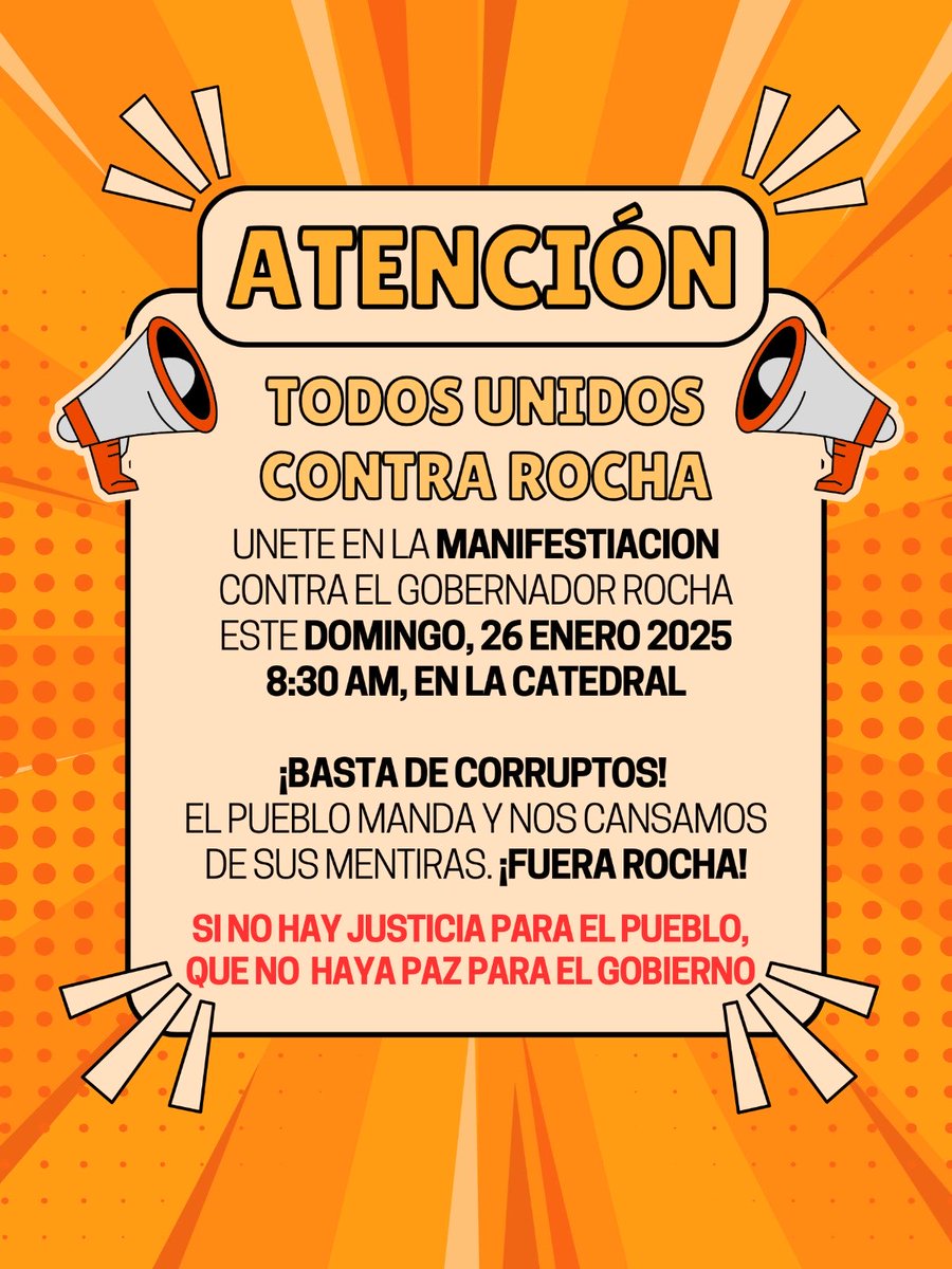 SocCivilMx's tweet image. 👋🏾Hola #Culiacan

🚨A T E N C I Ó N 

#FueraRocha 

👇🏾