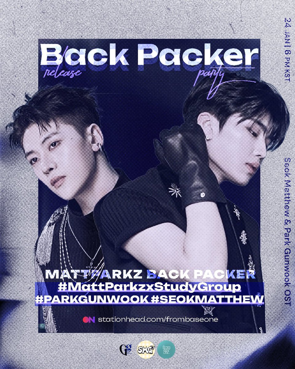 PGW_GLOBAL's tweet photo. [BACK PACKER HASHTAG PARTY🎉]

ZEROSES! Matthew and Gunwook’s OST Back Packer is out! Let’s hype their release with below hashtags👇

MATTPARKZ BACK PACKER
#MattParkzxStudyGroup
#PARKGUNWOOK #SEOKMATTHEW

Don’t forget to join @frombaseone Stationhead later at 6PM for our streaming party alongside @SMTGLOBAL02 ! 

#PARKGUNWOOK #박건욱 #パクゴヌク #朴乾旭 #ZEROBASEONE #제베원