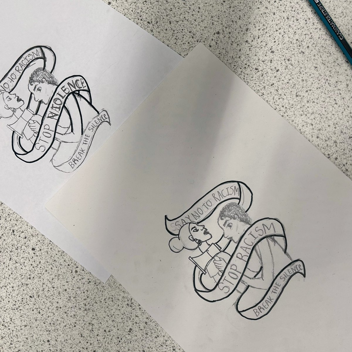 S2 P&amp;C students are working on entries for Scotland Anti-Racist Creative Competition 2024/2025. Still works in progress, but I’ve been really impressed with how well they’ve engaged with the topic. Can’t wait to see them finished! <a href="/RosehillHS/">Rosehill: a place to learn, grow, and thrive</a>