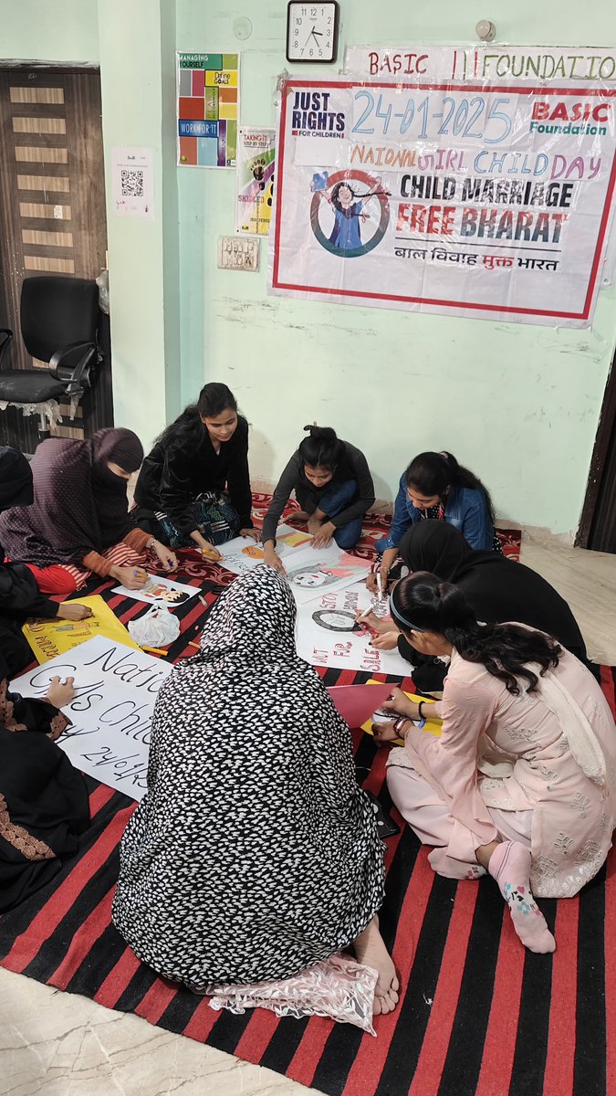 basicngo's tweet photo. On the occasion of National Girl Child Day Basic Foundation organised awareness activity with Zafrabad Girls .
#childmarriagefreeindia
#NationalGirlsChildDay
#childmarriageawareness
#posteractivity
#sloganactivity https://t.co/T1Oj1I1uqk