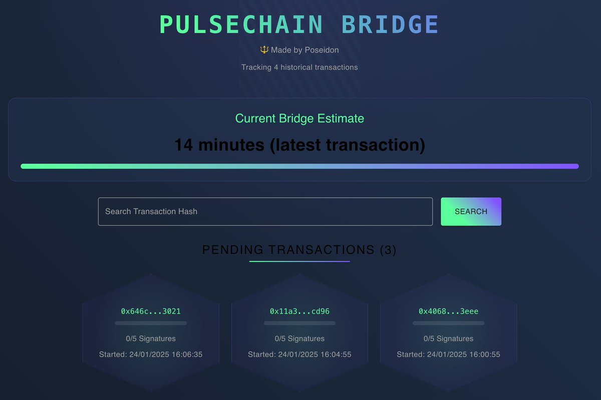 Poseidon_5555's tweet photo. Created a bridge monitor page. Will check it during high traffic times.

https://t.co/0ngf3xVSjk https://t.co/5DRGiuf7vL