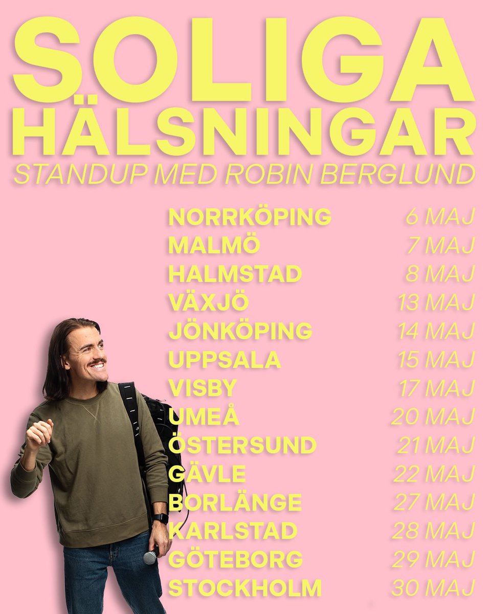 Änterligen!

Jag ger mig ut på en stor solig stand Up-turné i maj

Kom!❤️