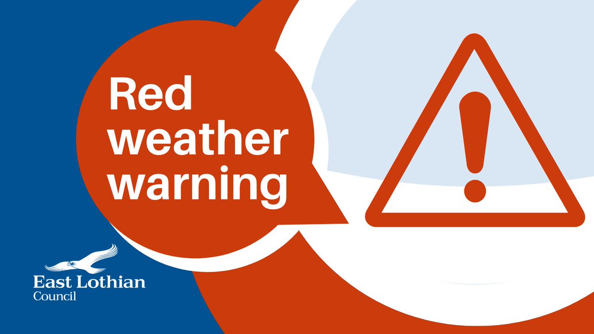 A reminder that, as East Lothian is within the area covered by a Met Office Red warning for very strong winds associated with Storm Éowyn, our website will continue to be updated with key information and advice. Please stay safe. Further info: orlo.uk/a0cHB