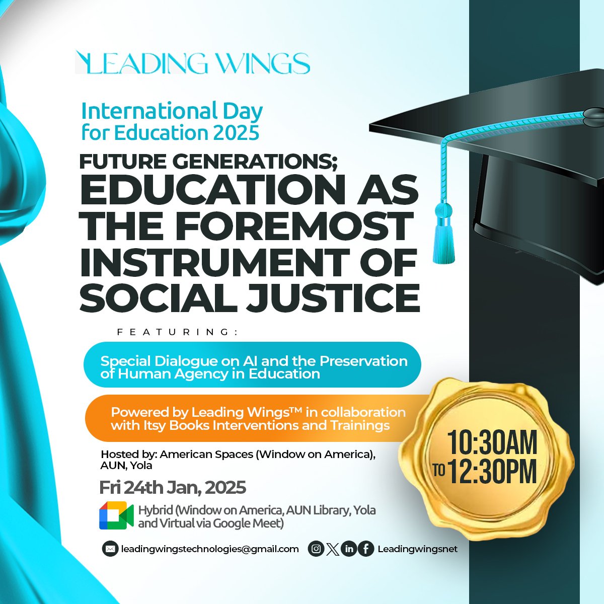 leadingwingsnet's tweet photo. Our Leading Wings™️ FORUM event for the International Day on Education is happening today. While this edition is a physical event to hold at American Spaces (AUN) Library in Yola-Adamawa.

#leadingwings #leadingwingsforum #education #educationday #socialjustice https://t.co/dfxj7MEijN